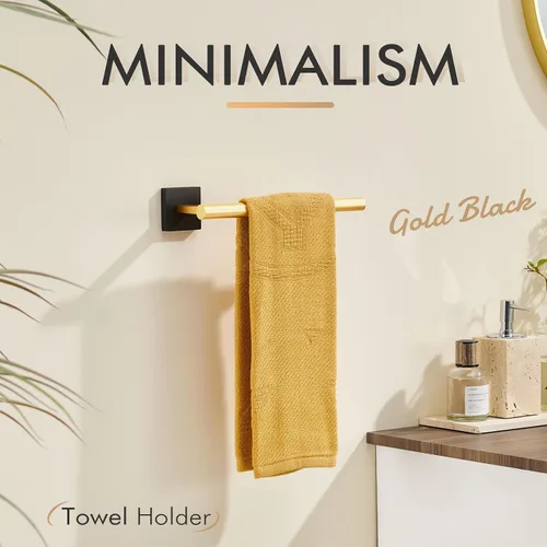 Miniatura 3 de KOKOSIRI Barra de toallas de baño, soportes para toallas de mano, montaje en pared, inodoro, gabinete de cocina, soporte de papel, acero inoxidable