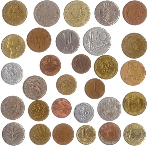 Miniatura 40 de LOTE de 28 Monedas Diferentes de la UE (Colección PRE-Euro) - Monedas Coleccionables, Monedas Antiguas para Álbum o Exhibición
