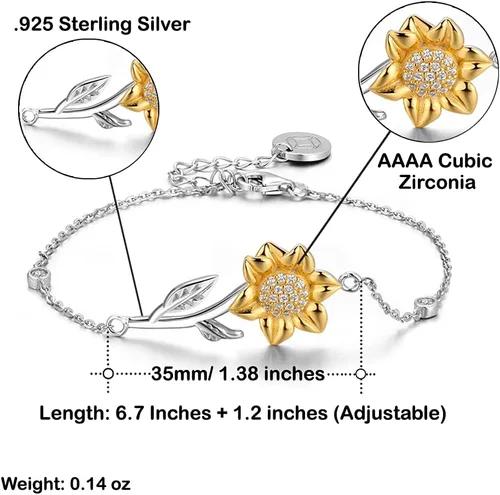 Miniatura 5 de Unique Fiancee Gifts, I'm not a Genie, but I'll do My Best to Make All Your Dreams Come True, Love Sunflower Bracelet for from, Funny Jewelry Gift