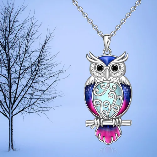 Miniatura 8 de Flamingo Necklace Halloween Skeleton Cat Necklace Turtle Axolotl Hummingbird Necklaces for Women 925 Sterling Silver Cute Animal Jewelry Christmas