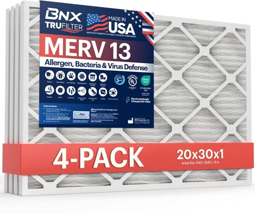 Miniatura 16 de BNX TruFilter - Filtro de aire 10 x 10 x 1 MERV 13, electrostático plisado, para aire acondicionado, HVAC y hornos, para alergias, polen, moho