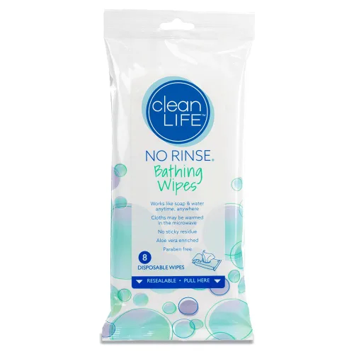 No Rinse baño Toallitas – 8 por paquete, talla única Se ajusta a todos, Value Not Found