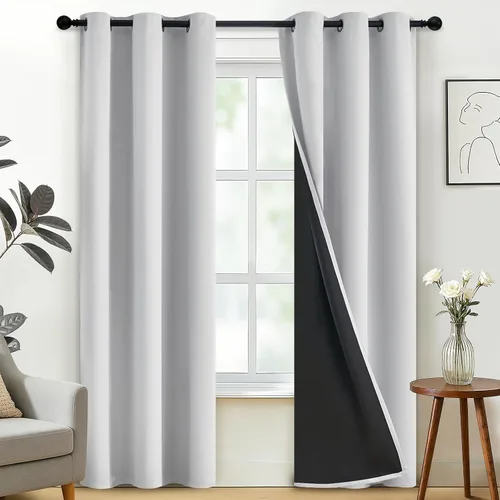Miniatura 137 de SimpleHome - Cortinas opacas 100% para recámara, cortinas de ventana con ojales beige, con aislamiento térmico, cortinas de oscurecimiento