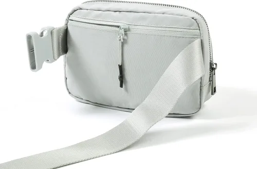 Miniatura 3 de ODODOS Minicangurera unisex con correa ajustable, para entrenamiento, correr, viajes o senderismo, gris claro3