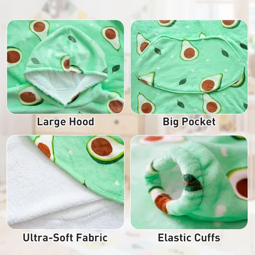 Miniatura 6 de Moinlizy - Sudadera con capucha tipo manta extragrande, portátil con capucha y bolsillo, de grueso sherpa, para mujeres y hombres adultos
