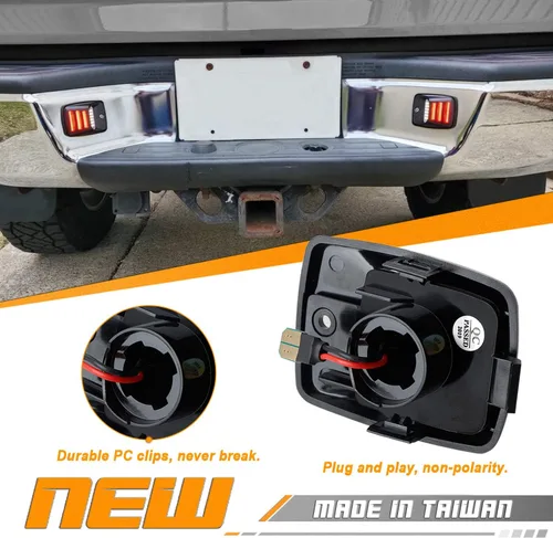 Miniatura 2 de HERCOO Lámpara LED blanca para placa de matrícula con tubo de neón OLED rojo, luces traseras compatibles con Tacoma 2005-2015 y camioneta Tundra