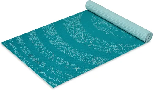 Gaiam - Tapete de yoga con estampado, antideslizante para ejercicio y fitness para todo tipo de yoga, pilates y ejercicios en el suelo Bajo el mar