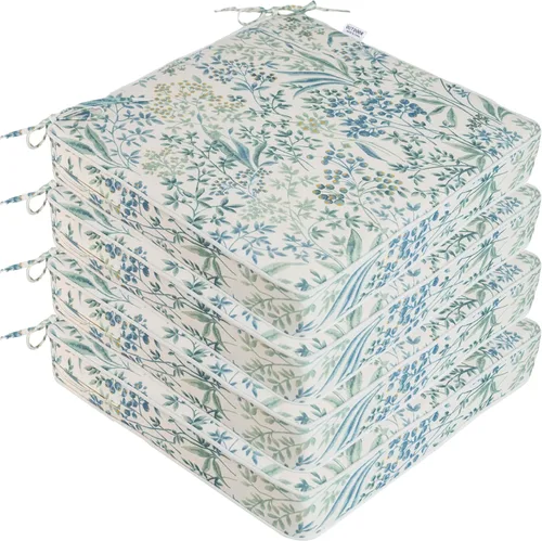 Miniatura 24 de Cojines para sillas de exterior de 19 x 19 pulgadas, impermeables, para muebles de patio, jardín, sofá con cremallera y correas ajustables, juego