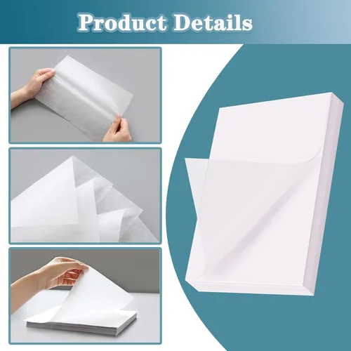 Miniatura 3 de Papel de calco, papel de dibujo, 250 hojas, papel de transferencia, tamaño A4, 8.3 x 11.7 pulgadas, bloc de papel de calco, blanco, translúcido