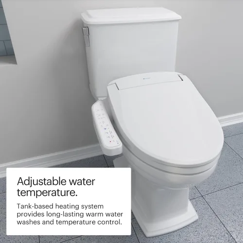 Miniatura 8 de Brondell SE400-EW Swash SE400 - Asiento de inodoro con bidé eléctrico, con asiento calefactado, boquilla oscilante de acero inoxidable, secadora