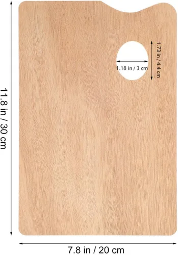 Miniatura 8 de Healifty Paleta de pintura al óleo de madera cuadrada con agujero para el pulgar, superficie lisa recubierta de aceite para acuarela acrílica