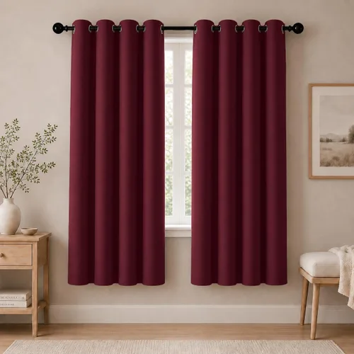 Miniatura 66 de Cortinas de oscurecimiento de habitación de 45 pulgadas de largo para dormitorio y sala de estar, cortinas térmicas aislantes con ojales