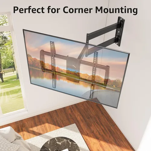 Miniatura 4 de MOUNTUP Soporte de pared para TV de esquina para la mayoría de televisores de 42 a 75 pulgadas con extensión larga de 32", soporte de pared para TV
