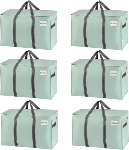 Miniatura 18 de VENO - Paquete de mudanzas, cajas de almacenamiento para embalaje universitario con tapas alternativas, para dormitorio, extragrande, asas