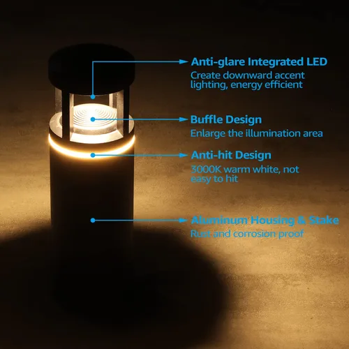 Miniatura 6 de LEONLITE Luces de camino de bajo voltaje, luces LED de camino de 5 W, patrón de luz único, iluminación de paisaje al aire libre para entrada, 3000k
