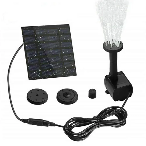 MASO Bomba de fuente de agua alimentada por panel solar de 7 V, 1.4 W, 180 L/H, fuente de agua, para jardín, piscina, estanque, acuario, sin