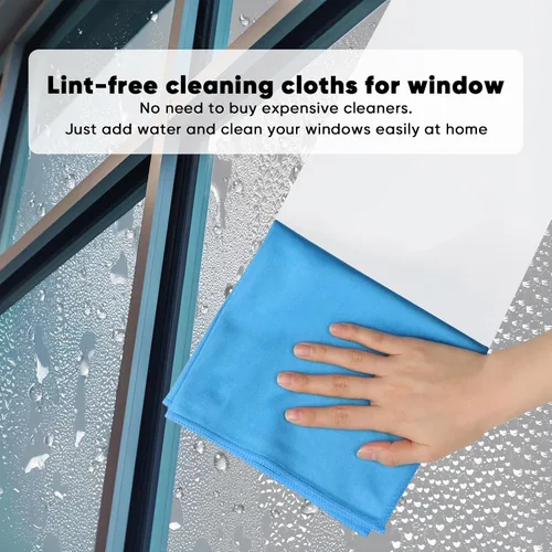 Miniatura 2 de HOMEXCEL Paños de limpieza de microfibra de vidrio, paquete de 6 unidades, sin pelusa, paño de limpieza mágico de microfibra reutilizable para Azul