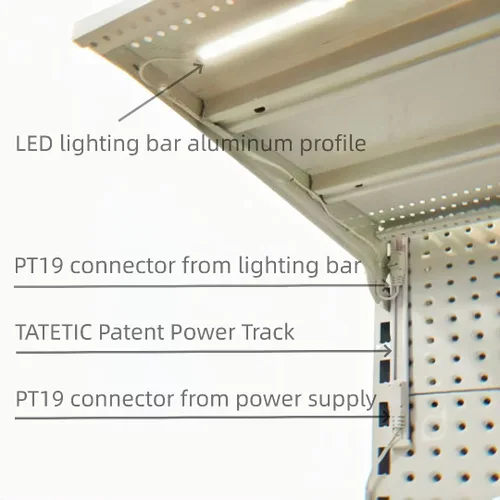 Miniatura 2 de Kit de luces de estantería de góndola de 48 pulgadas con 8 barras de luz LED de color blanco puro de 6000 K, fuente de alimentación y accesorios