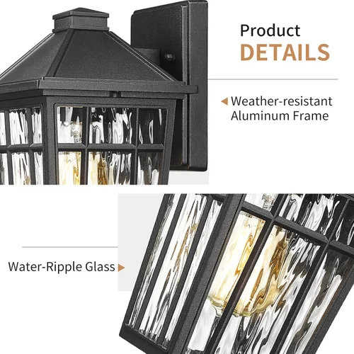Miniatura 4 de Darkaway Luces de pared al aire libre para casa, accesorios de iluminación exterior para montaje en pared, luces de porche, luces impermeables