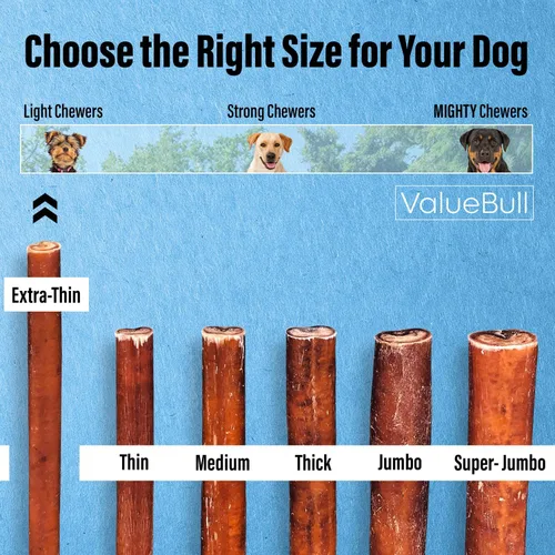 Miniatura 3 de ValueBull Bully Sticks para perros pequeños, extrafinos de 6 pulgadas, 50 unidades, totalmente naturales, alimentados con pasto, de un solo