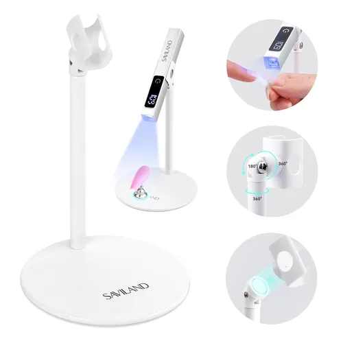Miniatura 11 de SAVILAND Luz UV con Brillo para Uñas de Gel: Pantalla LCD Rosa de 12W, Lámpara de Uñas UV Portátil, Lámpara LED de Curado 8X Más Rápida, Luz