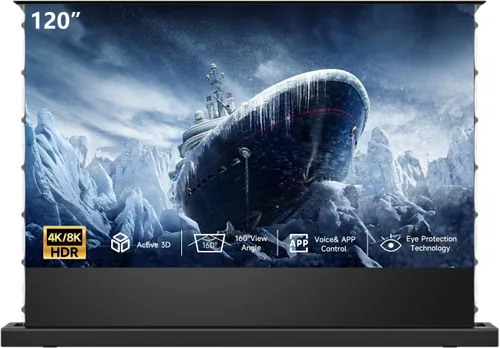 Miniatura 8 de IN&VI Pantalla de proyector motorizada para proyector de tiro largo/estándar, pantalla de cine para cine en casa, pantalla de proyector motorizada