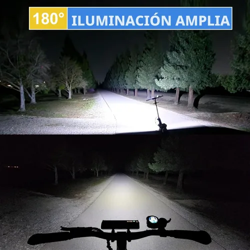 Miniatura 2 de Luces de bicicleta, 17 LED de 4000 lúmenes, luz de bicicleta con 4 modos, 10000 mAh USB recargable luz de bicicleta para bicicleta con pantalla