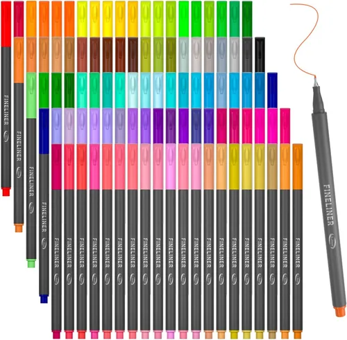 Tebik Paquete de 108 bolígrafos de colores planificadores, 100 bolígrafos de dibujo de colores surtidos con 8 plantillas diferentes, perfectos para