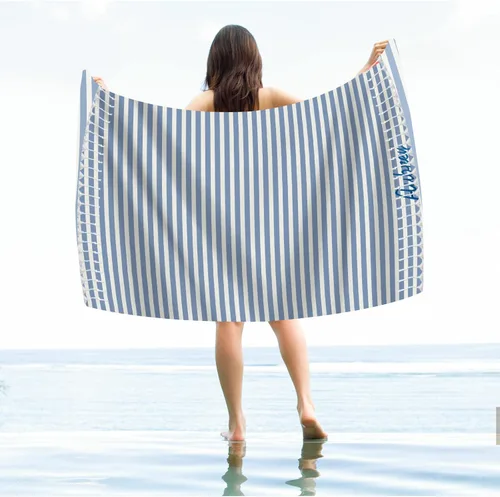 Miniatura 6 de Toalla de playa personalizada con borlas, toalla de playa turca personalizada de gran tamaño con nombre bordado para adultos y niños, piscina
