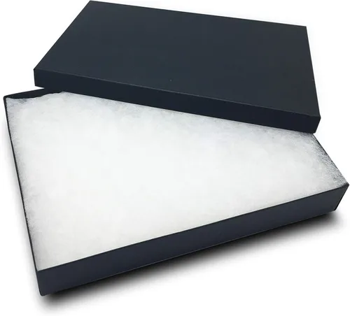 Miniatura 2 de TheDisplayGuys - Paquete de 25 cajas de joyería de papel kraft #75 con relleno de algodón, negro mate (7-1/8 x 5-1/5 x 1-1/3 pulgadas), regalo, Mate