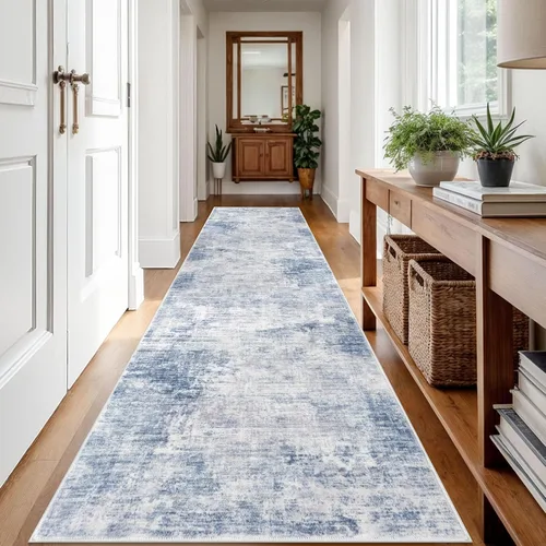 Miniatura 731 de IOHOUZE Alfombra abstracta lavable de 3 x 12 pies para pasillos, antideslizante para cocina, camino de entrada de lana sintética para interiores