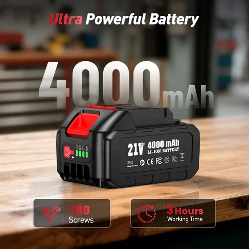 Miniatura 3 de Llave de impacto inalámbrica de 3/8 pulgada, pistola de impacto eléctrica de 450 N.m/ 330 Ft-lbs con motor sin escobillas, batería de 4000 mAh