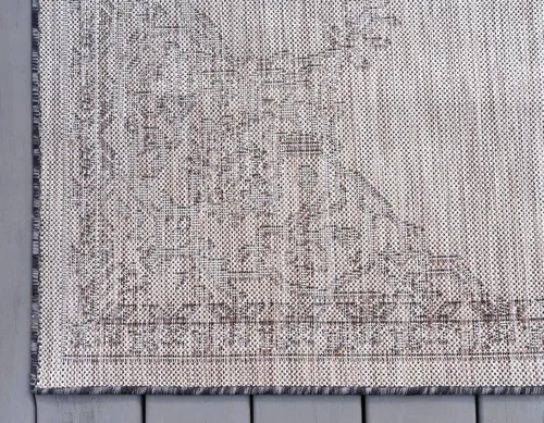 Miniatura 8 de Unique Loom Outdoor Traditional Collection Alfombra de Área - Antique (Corredor de 2' x 6' 1", Gris Carbón/Natural)