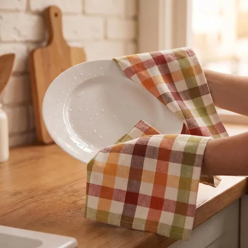 Miniatura 7 de Urban Villa Toallas de cocina 100% algodón Paños de cocina para la cocina (Juego de 6) Paños de 20”x30” Altamente absorbentes Juego de lino de 037
