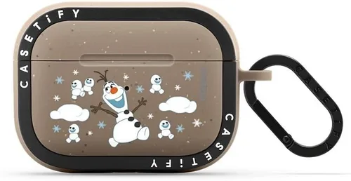 Miniatura 25 de CASETiFY AirPods Pro (1ª/2ª Gen) Estuche Bounce con Anillo [Colaboración Frozen] - Copo de Nieve de Anna - Taupe Mate