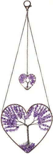 Miniatura 8 de PESOENTH Árbol de la vida de cristal de chakras para colgar en la pared, regalos para mujeres, bohemios 7 cristales curativos de chakras, piedras
