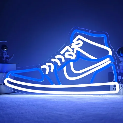 Letrero de Neón de Zapatilla Deportiva, Letreros de Neón de Zapatos Deportivos para Pared, Luces LED de Neón Regulables para Niños, Dormitorio,