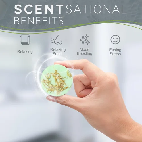 Miniatura 6 de SWCANDY - Vaporizadores de ducha de aromaterapia, regalos de cumpleaños para mujeres, esenciales de viaje, 8 piezas de romero, bombas de baño