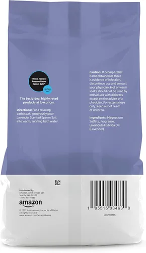 Miniatura 3 de Amazon Basics - Esencia para remojar sal Epsom con aroma a lavanda, 3 libras, paquete de 1 (anteriormente Solimo)