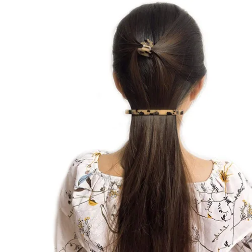 Miniatura 6 de Luckycivia - Paquete de 2 pasadores para el cabello, pinzas de pelo largas y finas hechas a mano con celuloide ónix, elegante pinza automática
