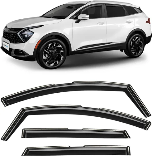CLIM ART Protectores de lluvia increíblemente duraderos en el canal para Kia Sportage 2023-2026, deflectores de ventana originales, viseras de