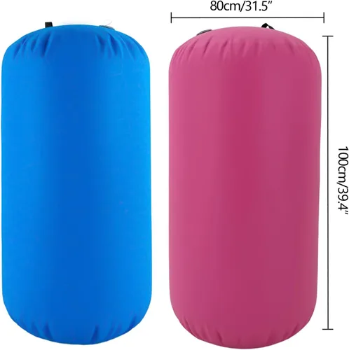 Miniatura 5 de Colchoneta inflable de gimnasia de 39.4 x 23.6 in, color azul/rosa, para uso doméstico, yoga, entrenamiento, animadoras, diversión acuática