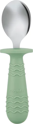 Miniatura 7 de PandaEar 6 Piezas Utensilios de Silicona de Acero Inoxidable para Bebés y Niños Pequeños Cubiertos Cuchara Tenedor para Bebés y Niños Pequeños Sin