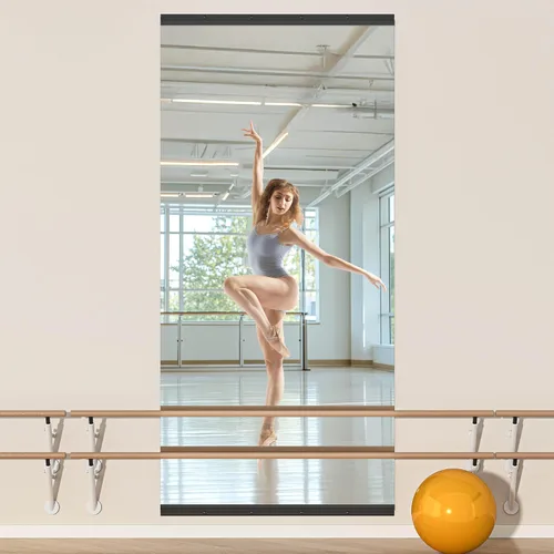 Miniatura 32 de Hasipu 3 piezas de espejos para gimnasio en casa de 48''x24'', espejos grandes de cuerpo entero montados en la pared para yoga, baile, fitness