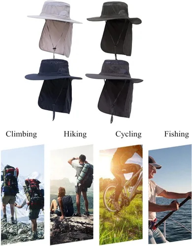 Sombrero de protección solar UV 50+ para hombres y mujeres, sombrero de pescador de ala ancha para deportes al aire libre y trabajos, sombrero de