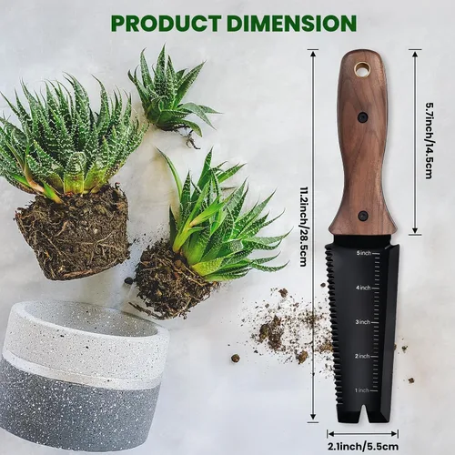 Miniatura 2 de PERWIN Hori Hori - Cuchillo de jardín, herramientas de jardín con funda, hoja de acero inoxidable de 6 pulgadas con borde de corte, mango ergonómico