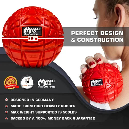 Miniatura 6 de Bola de Masaje Muscle Max - Bola de Terapia para Masaje de Puntos de Activación - Masajeador de Tejido Profundo para Liberación Miofascial - Bola