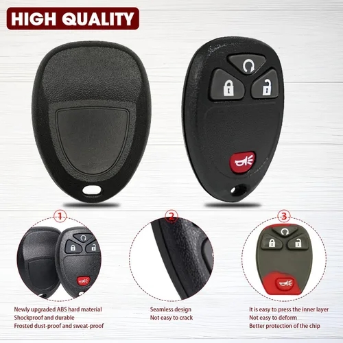 Miniatura 5 de Paquete de 2 fundas para llavero para Chevy Silverado 1500 2500 3500 HD Avalanche Equinox Express Traverse GMC Yukon Sierra Acadia Savana Buick