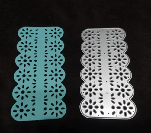Miniatura 6 de hinana Marco de tira de flores, troqueles de metal, troqueles de corte de borde de encaje de flores, plantillas cortadas para bricolaje álbumes