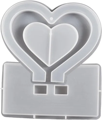 Miniatura 5 de Bemodst Molde de resina para colgante de Navidad, marco de fotos de amor, colgante de amor, molde de silicona para colgar, llavero de joyería
